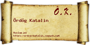 Ördög Katalin névjegykártya